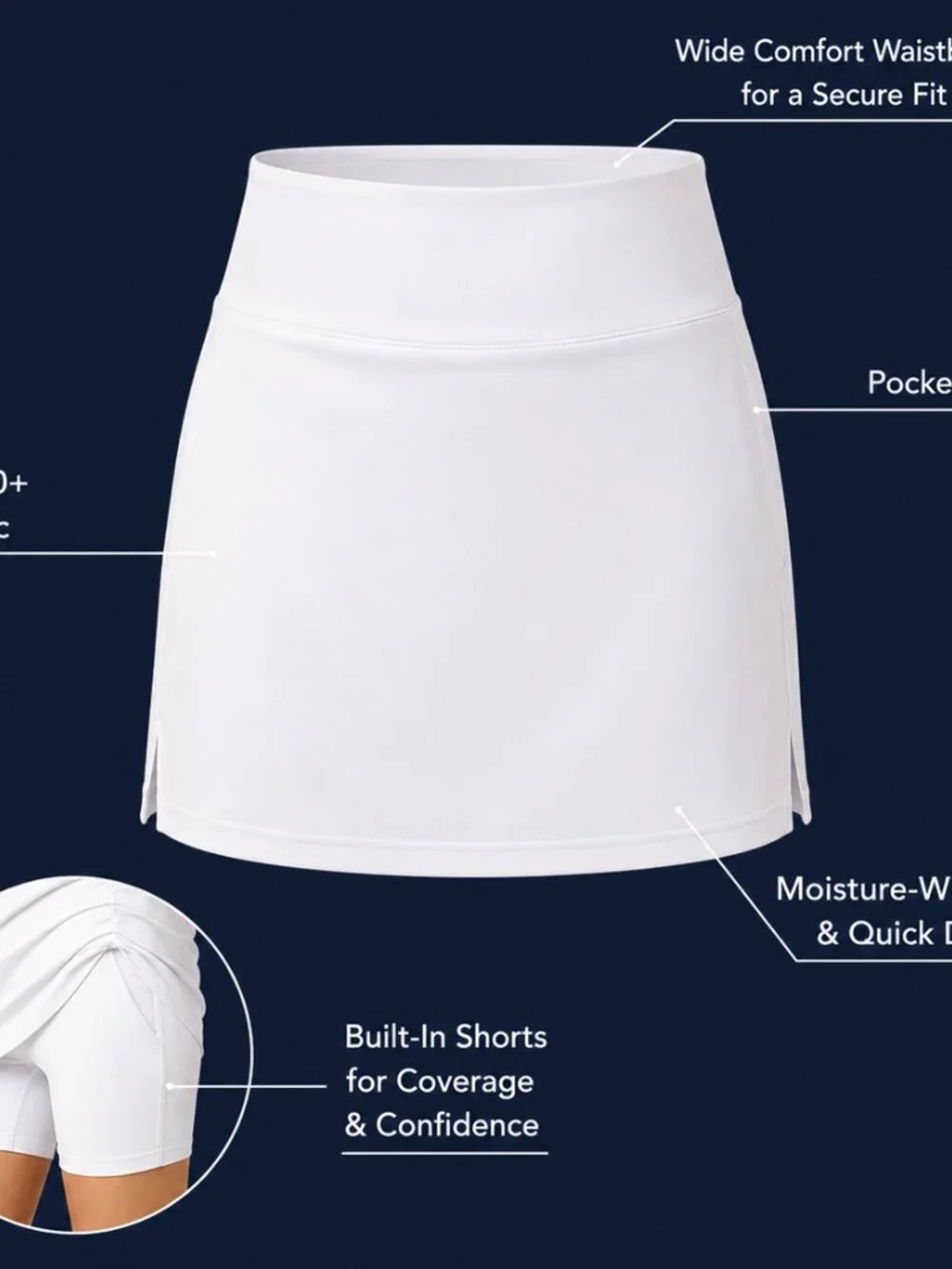 Cabana Life White Summer Skort 17" - Picture 2 of 5